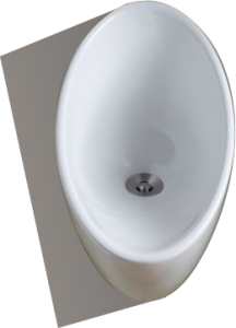 white waterless urinal